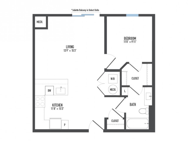 Floor Plan 6 | Luxury Pittsburgh Apartments | Arsenal 201