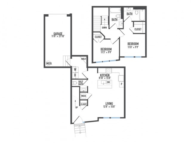 Floor Plan 27 | 1 Bedroom Apartments Pittsburgh Pa | Arsenal 201
