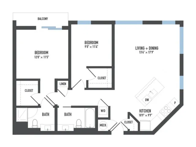 Floor Plan 19 | Luxury Apartments Pittsburgh Pa | Arsenal 201