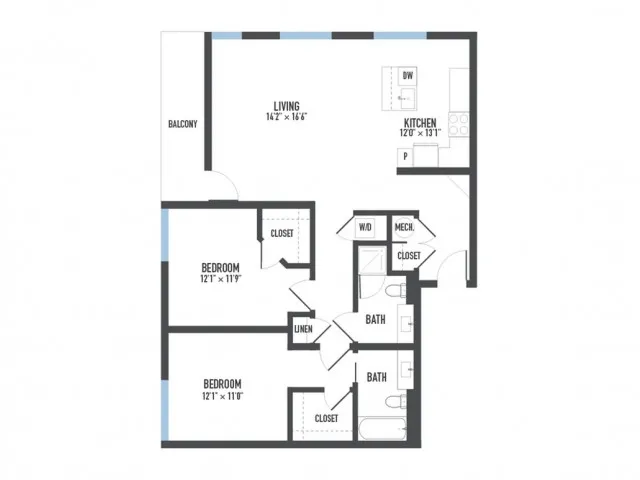 Floor Plan 22 | 1 Bedroom Apartments Pittsburgh Pa | Arsenal 201