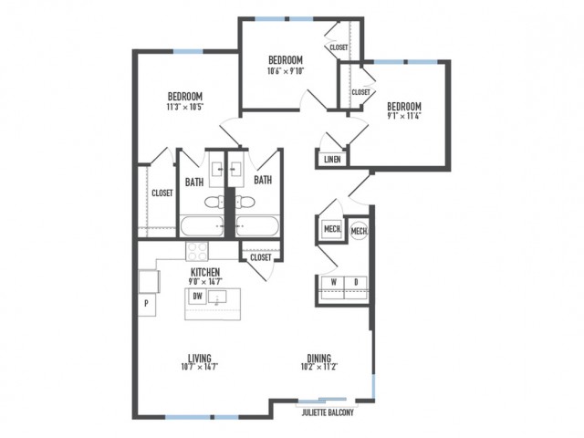 Floor Plan 31 | Luxury Pittsburgh Apartments | Arsenal 201