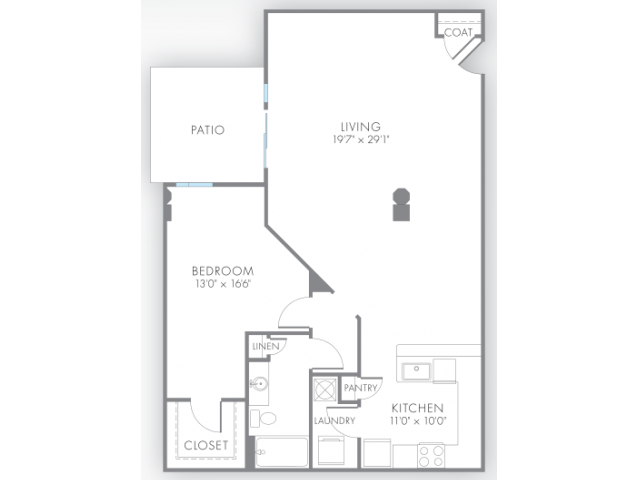 1 Bedroom Floor Plan | Indianapolis Apartments | Artistry