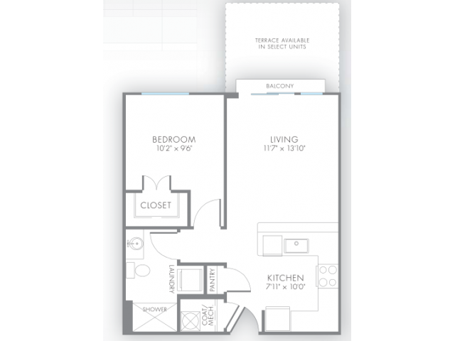 1 Bedroom Floor Plan | Indianapolis Apartments | Artistry