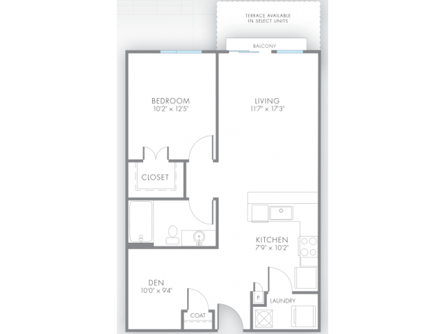 1 Bedroom Floor Plan | Indianapolis Apartments | Artistry