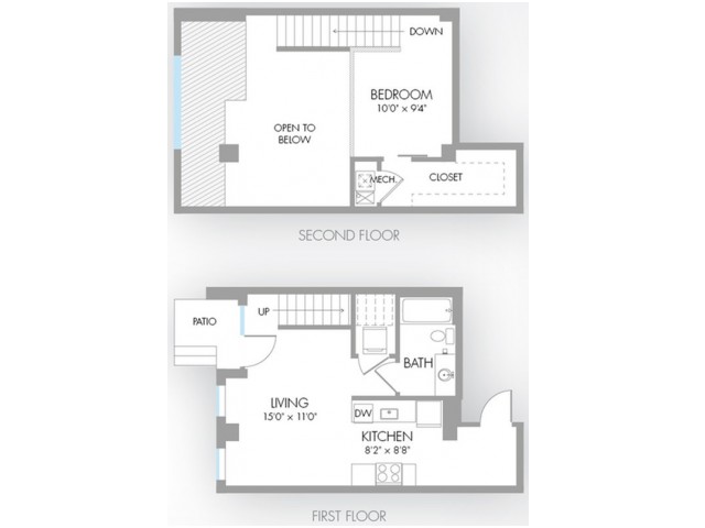 1 Bedroom Floor Plan | Indianapolis Apartments | Artistry