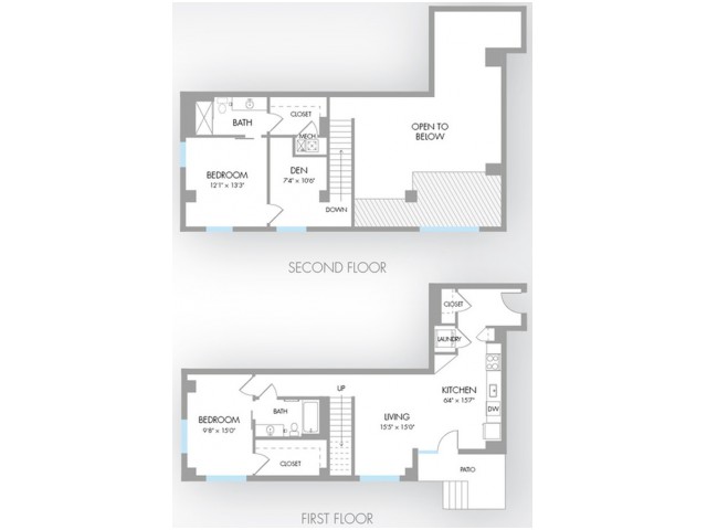 2 Bedroom Floor Plan | Apartment Rental Indianapolis | Artistry