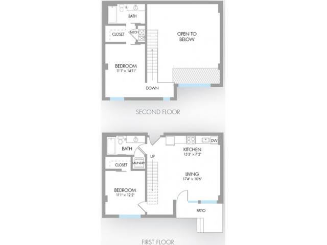 2 Bedroom Floor Plan | Apartment Rental Indianapolis | Artistry