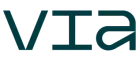 Modern green VIA logo with unique typography