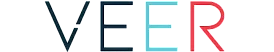 Stylish logo of Veer Apartments with bold white font on a dark background.
