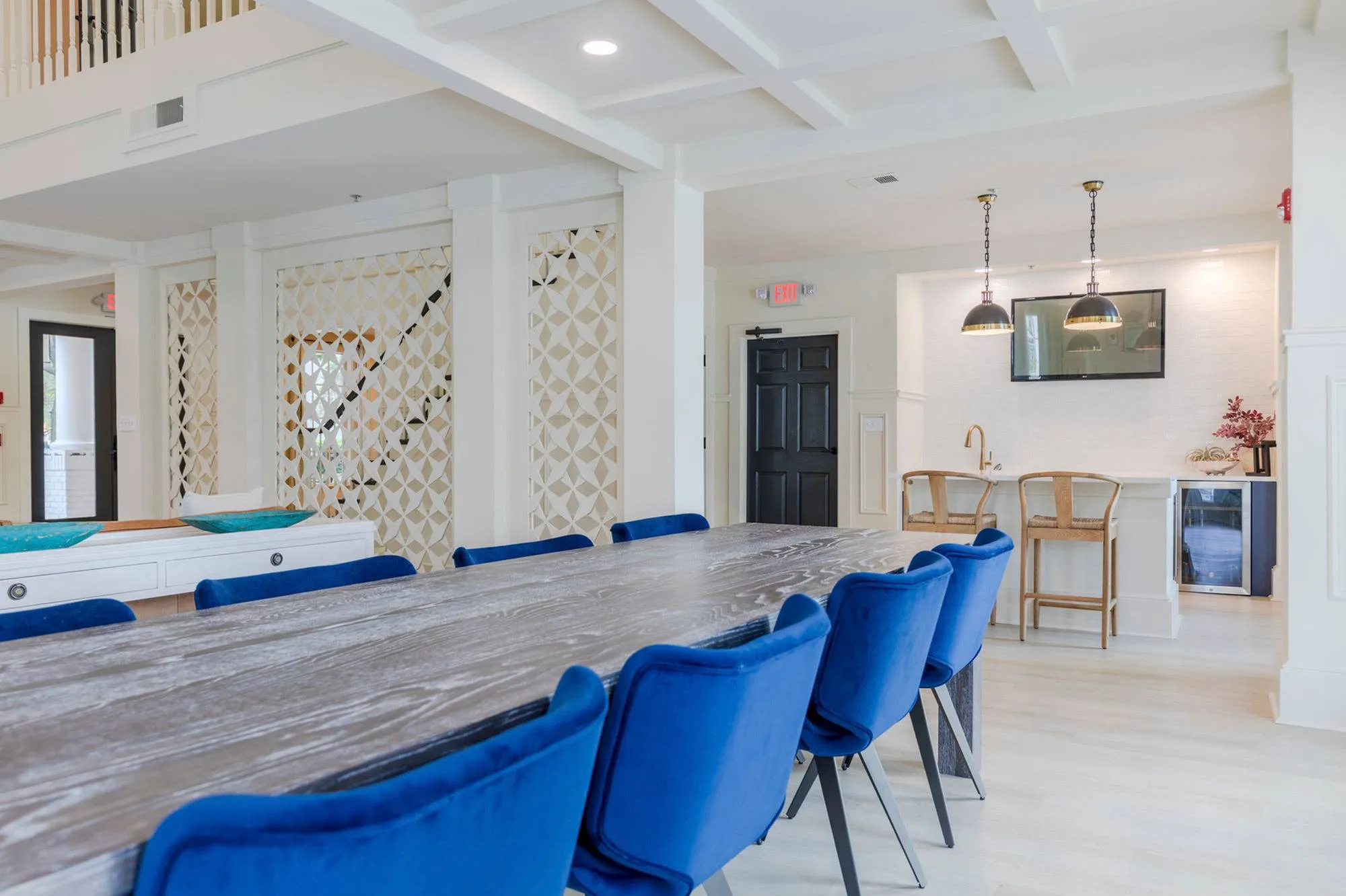 long table in clubroom