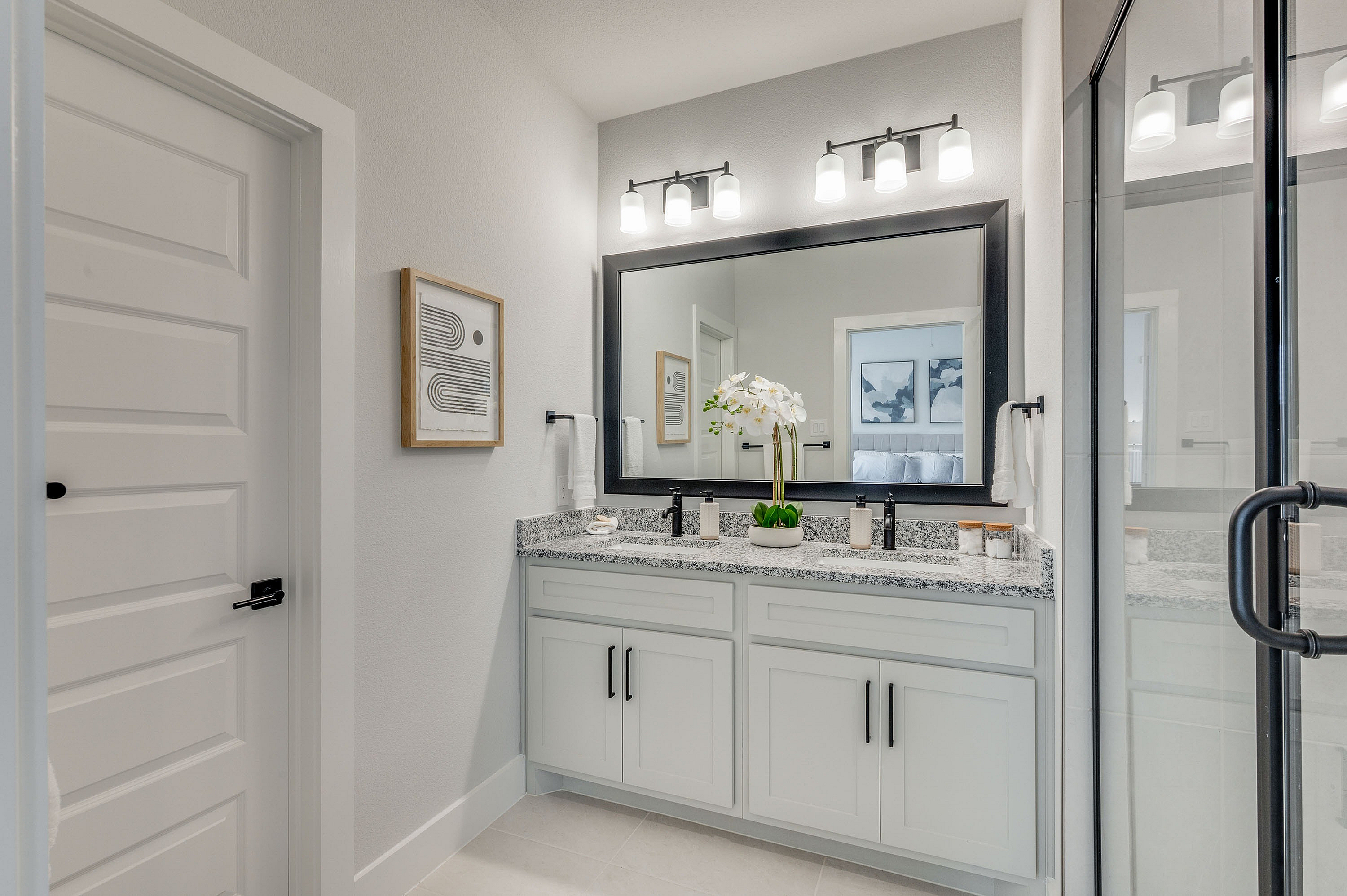 dual vanity area in primary bathroom