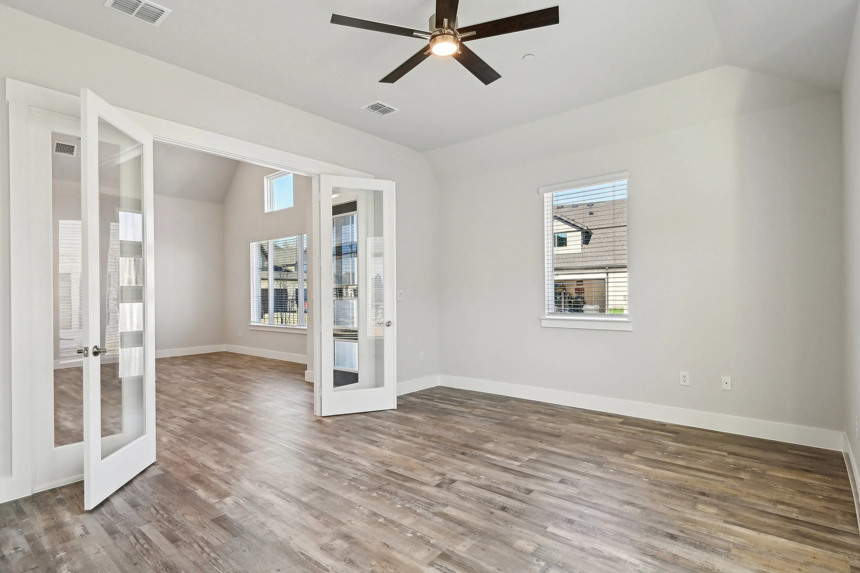 office room with french doors