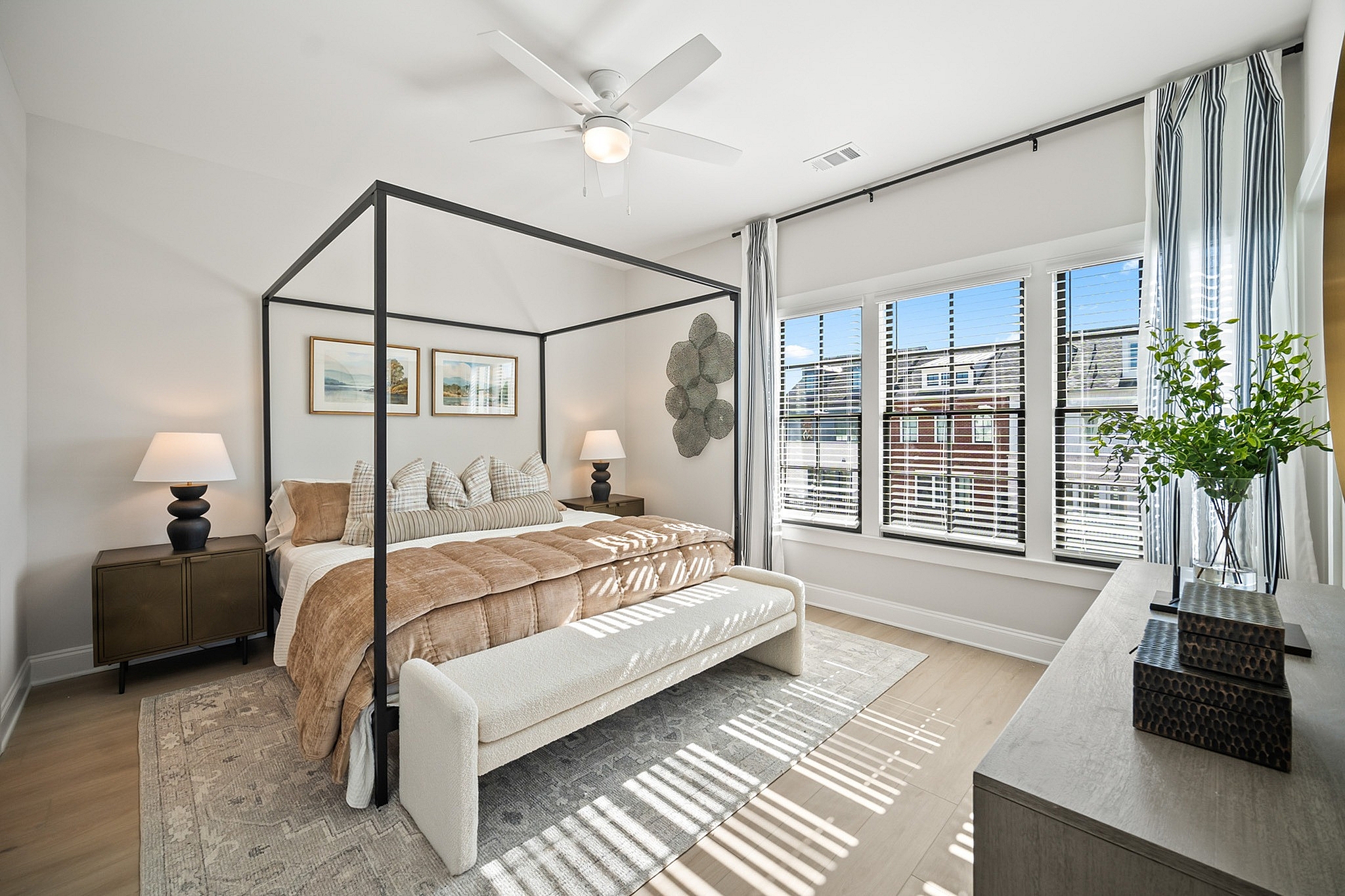 Primary bedroom with large bed
