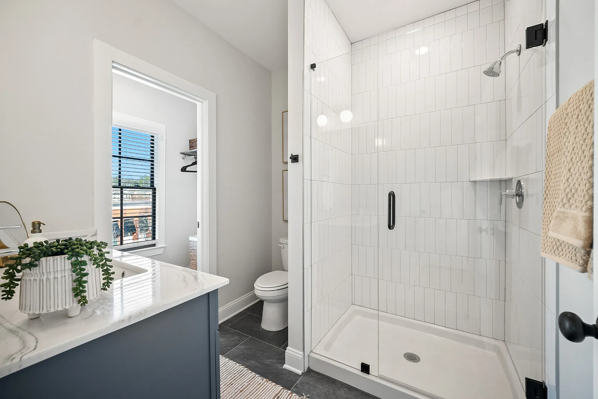Guest bathroom with large walk-in shower