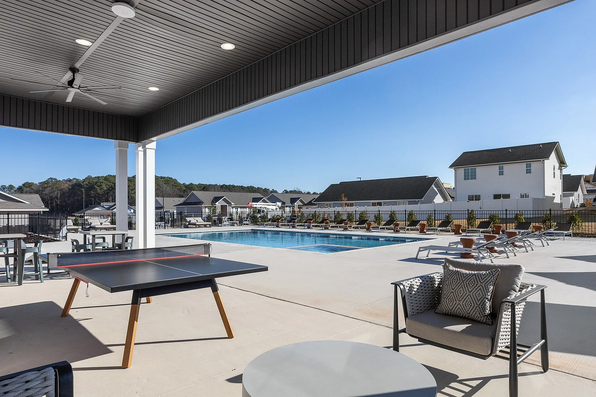 Outdoor ping pong and swimming pool
