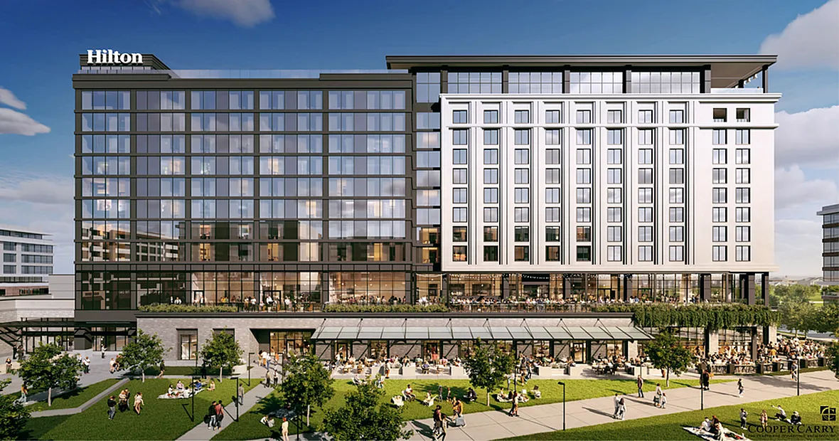 Rendering of hotel in the Springline District