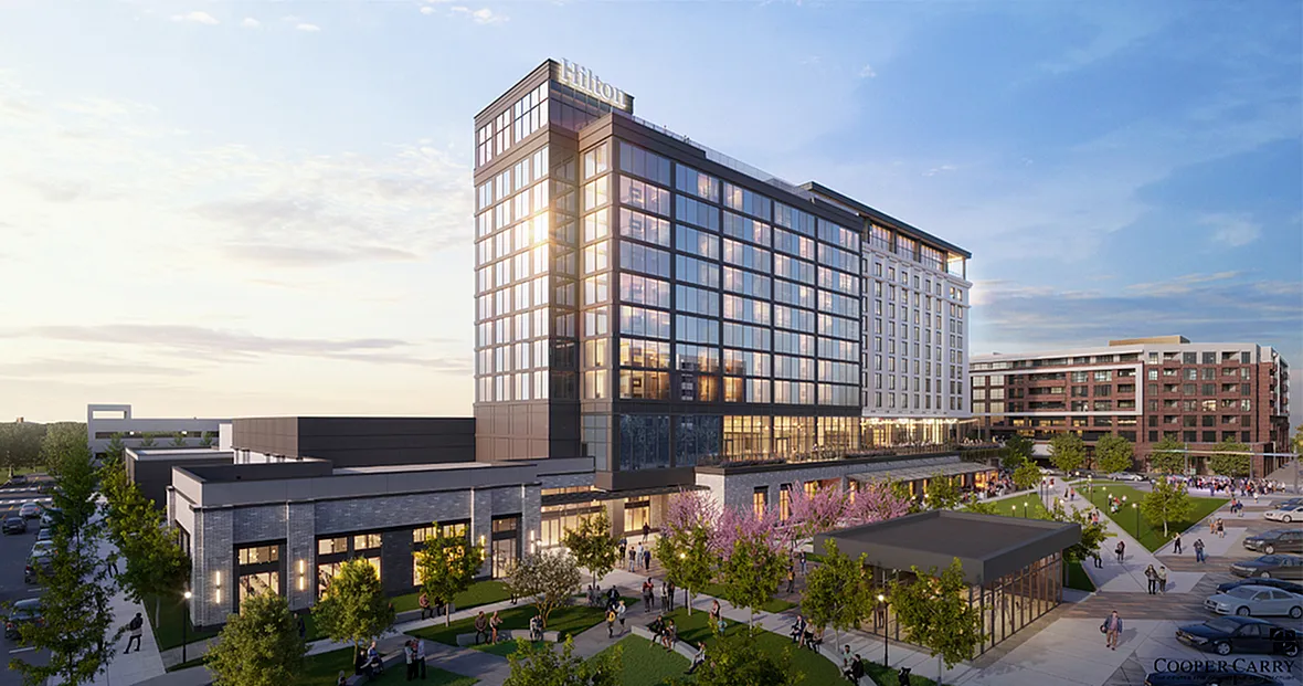 Rendering of hotel in the Springline District