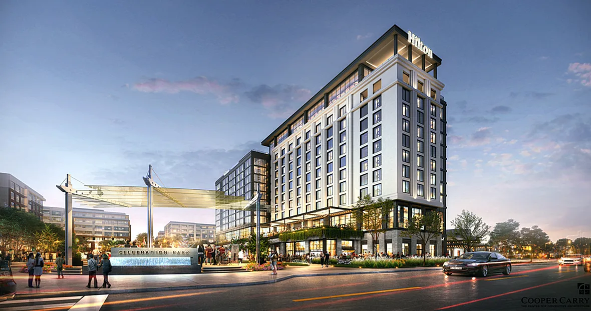 Rendering of hotel in the Springline District