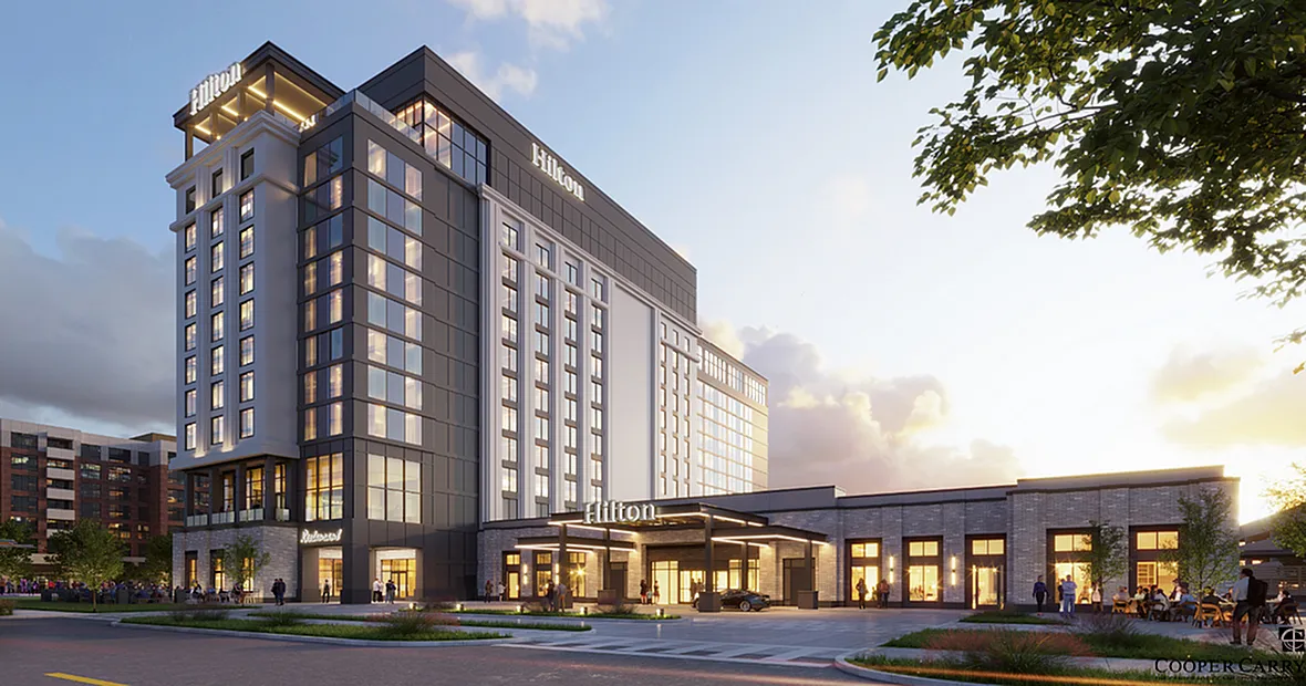 Rendering of hotel in the Springline District