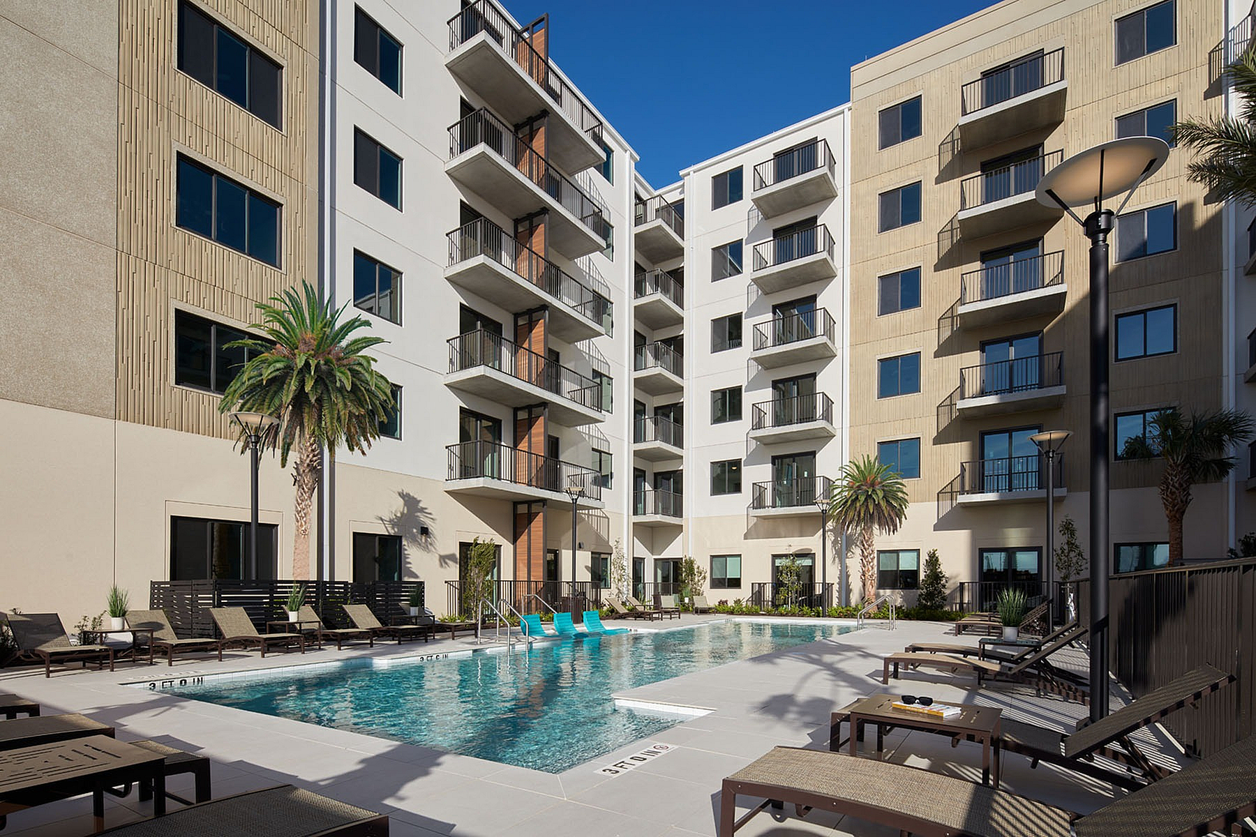 community pool and exterior building