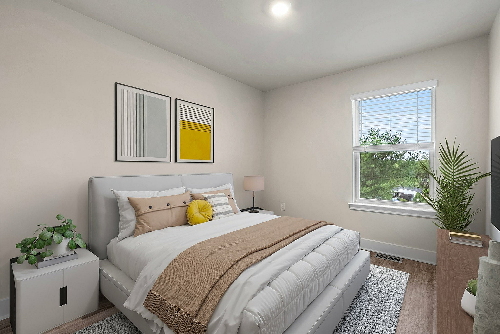 Virtually staged bedroom