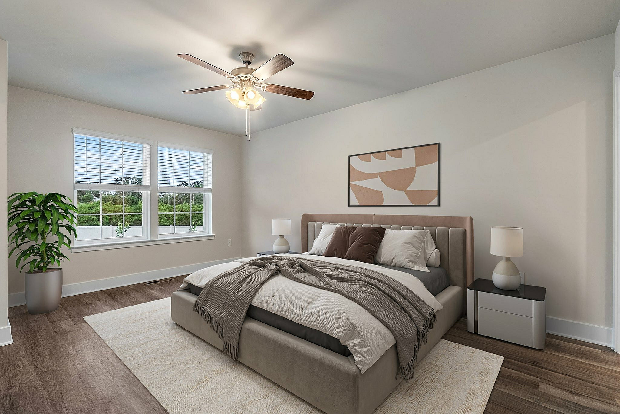 Virtually staged bedroom