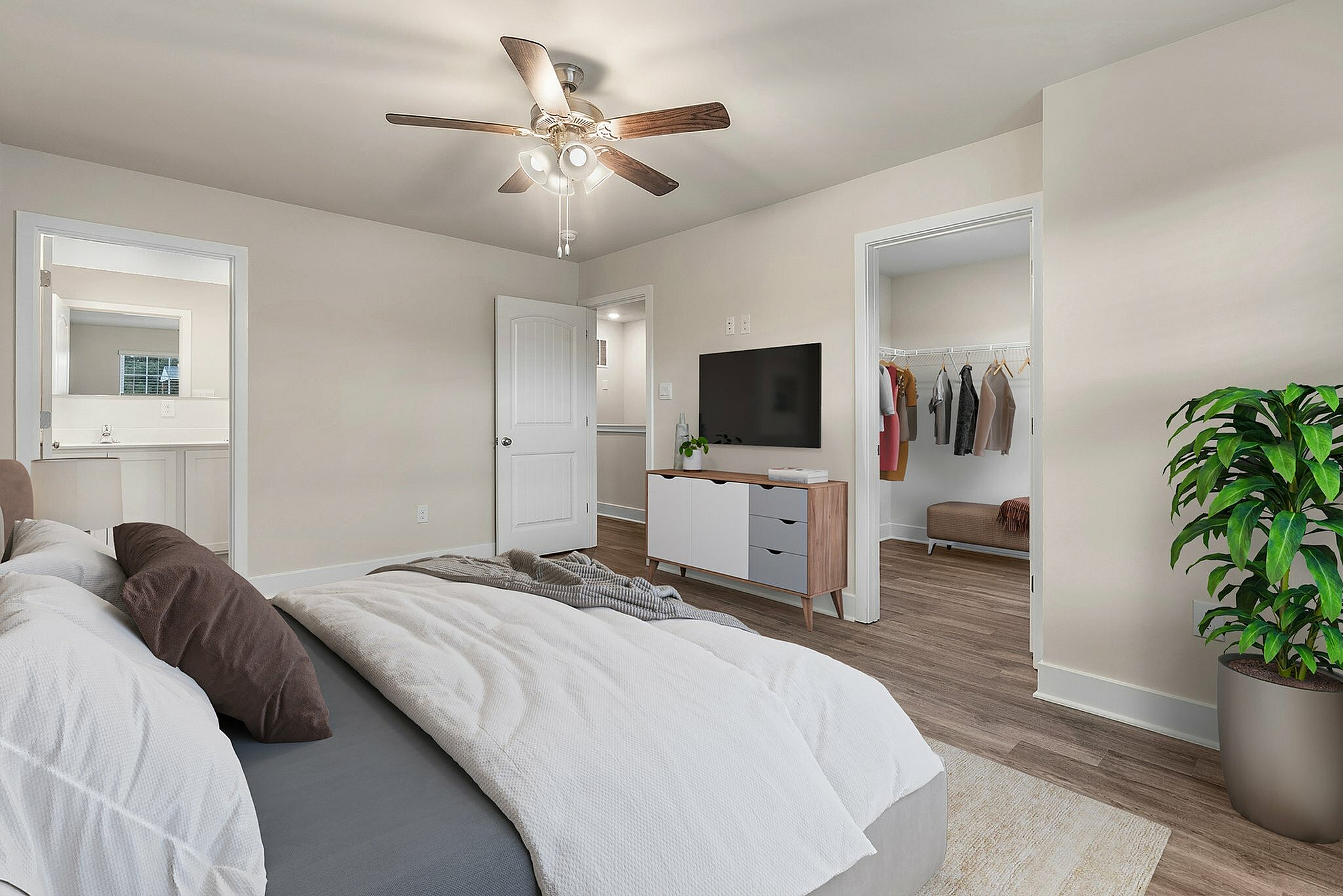 Virtually staged bedroom