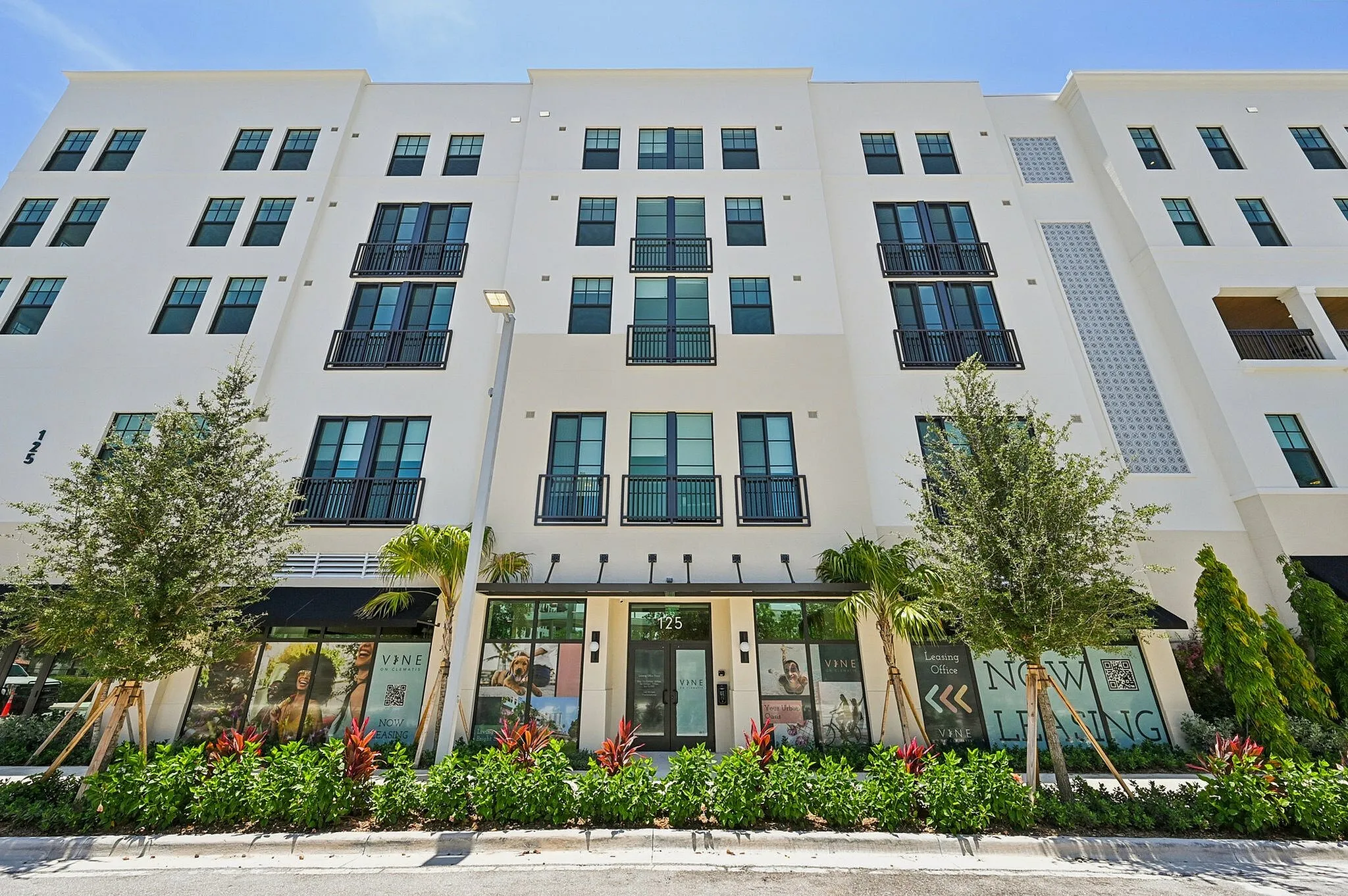 Exterior of community on a sunny day
