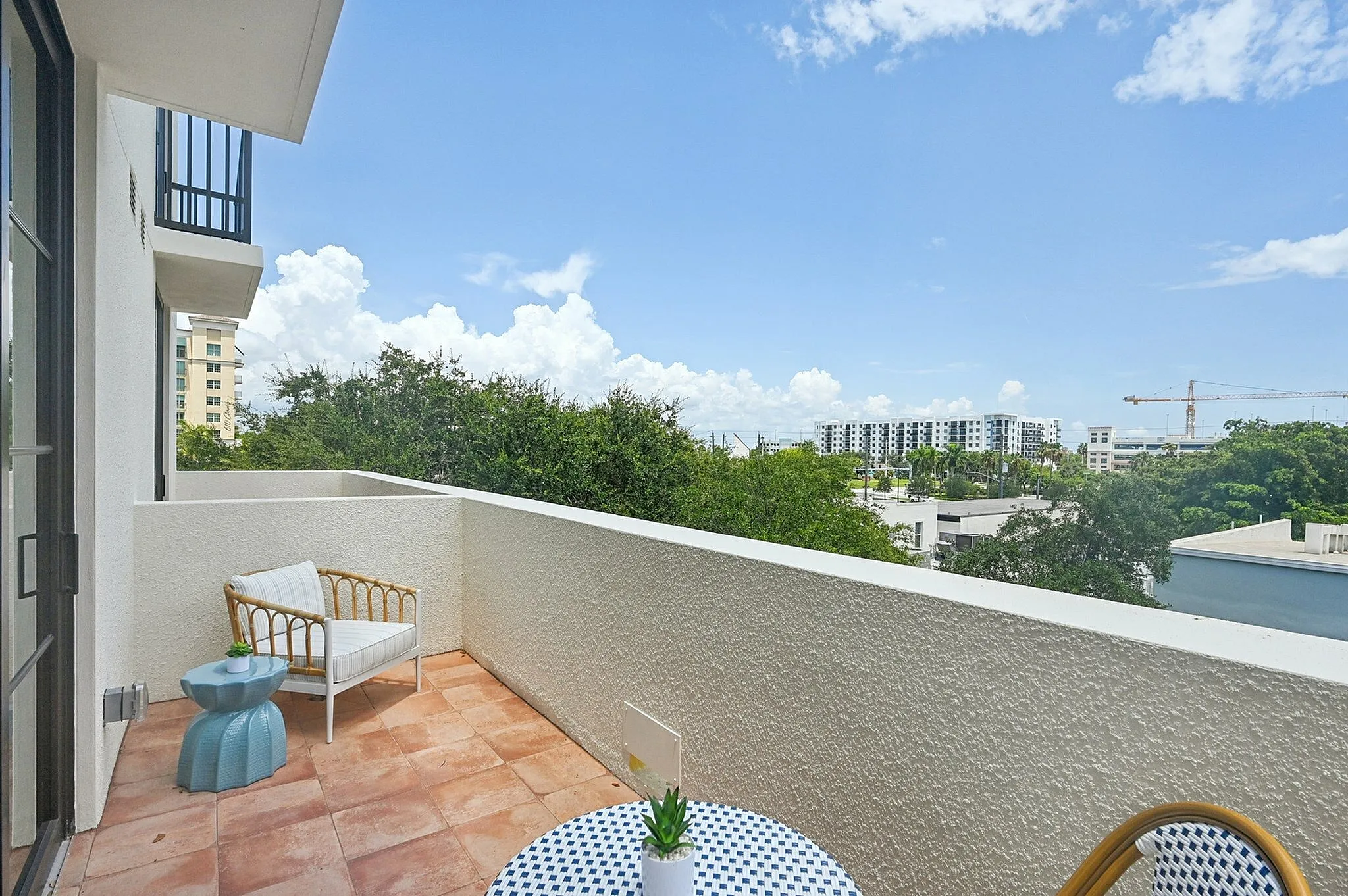 Balcony with table and chairs