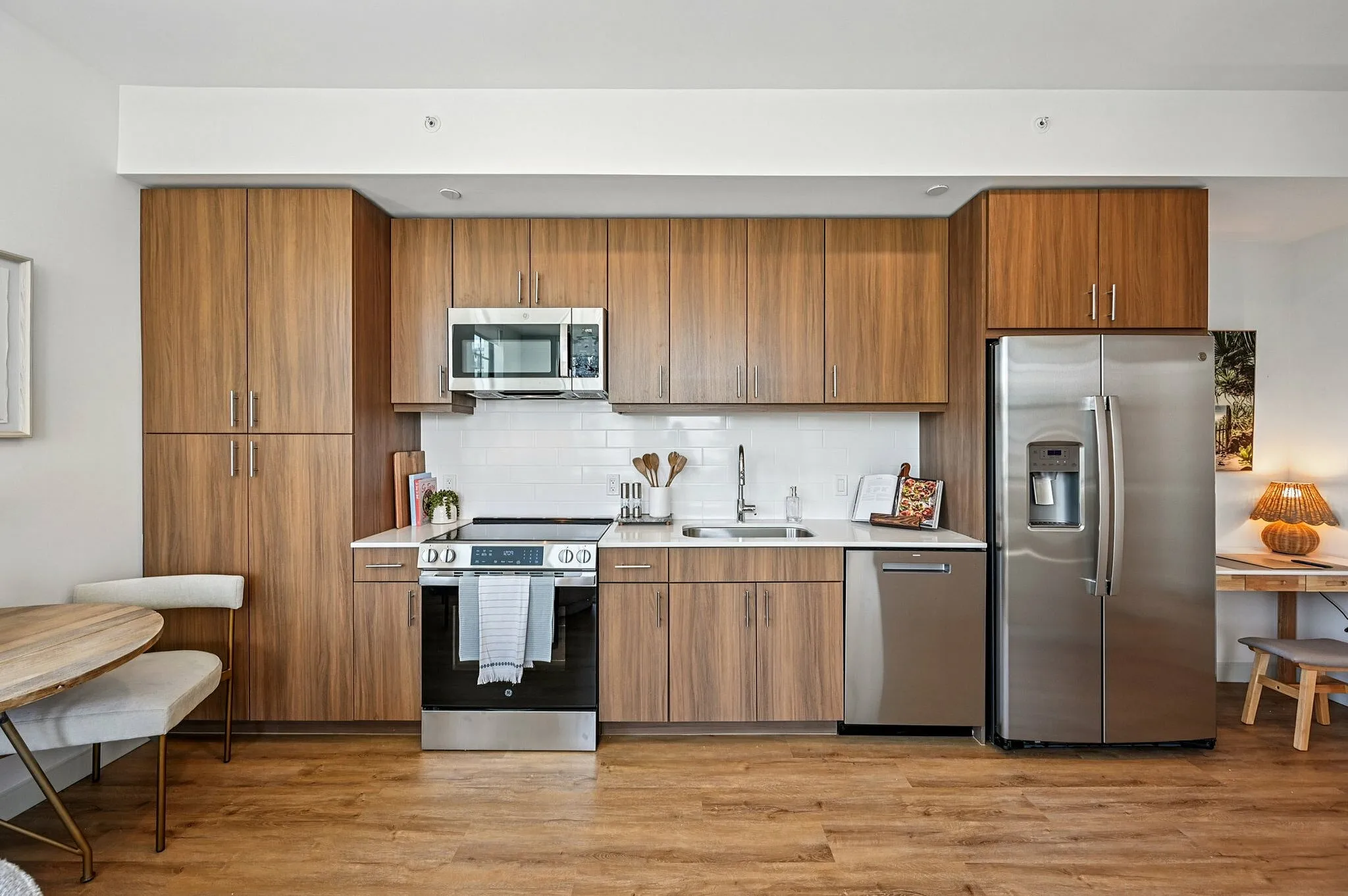 Kitchen with wood cabinets and stainless steel appliances