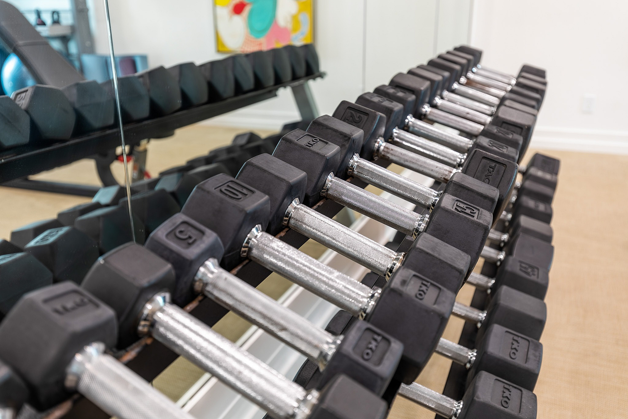 Fitness center with free weights