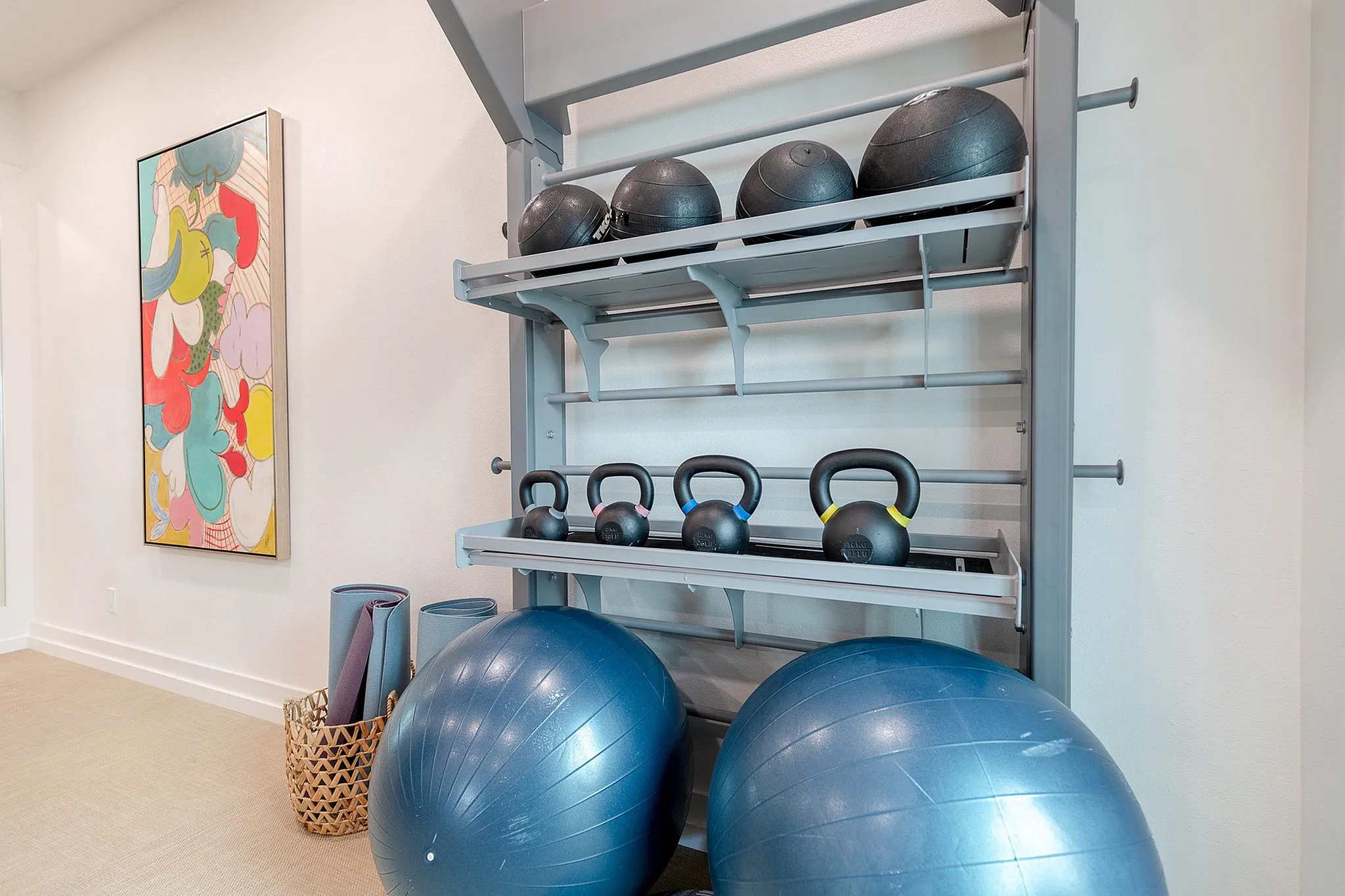 Fitness center with free weights