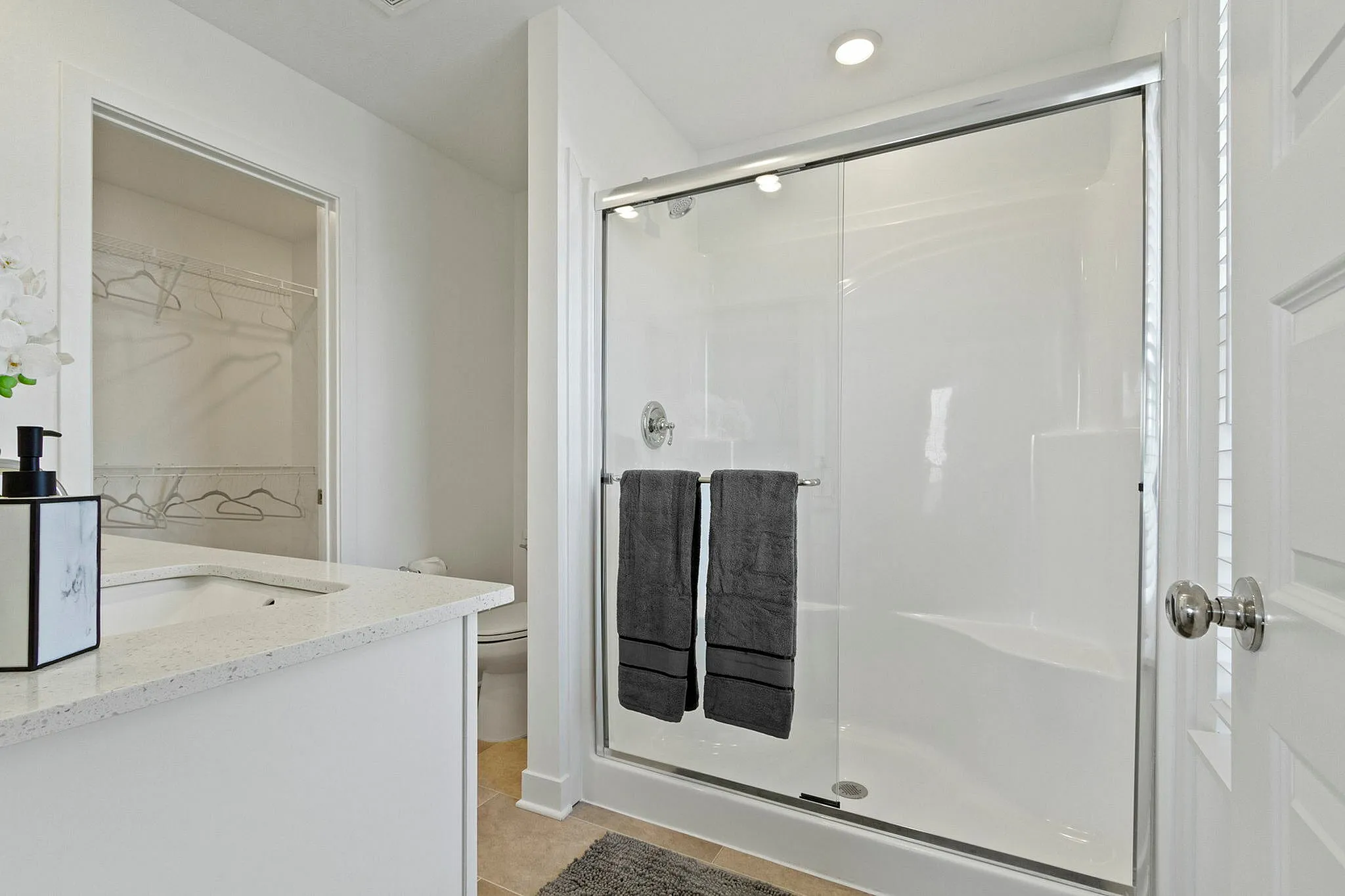 Primary bathroom with walk-in shower