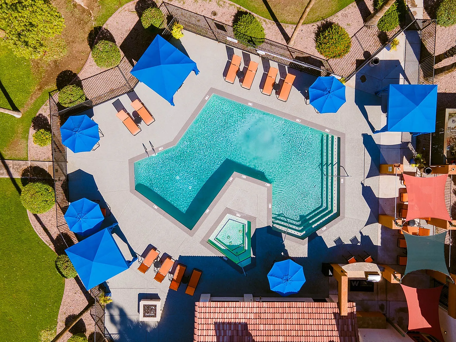 swimming pool drone shot