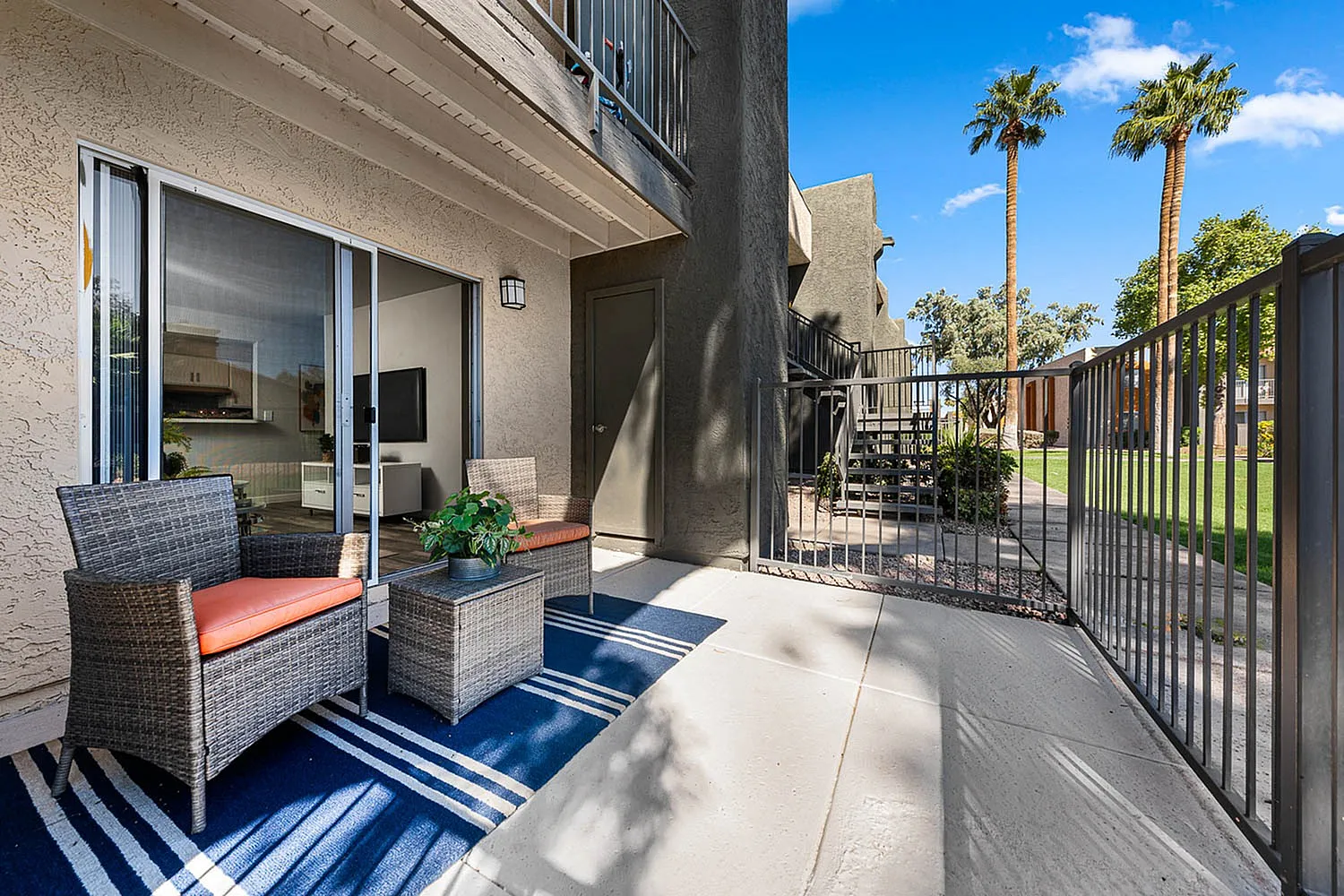 fenced patio