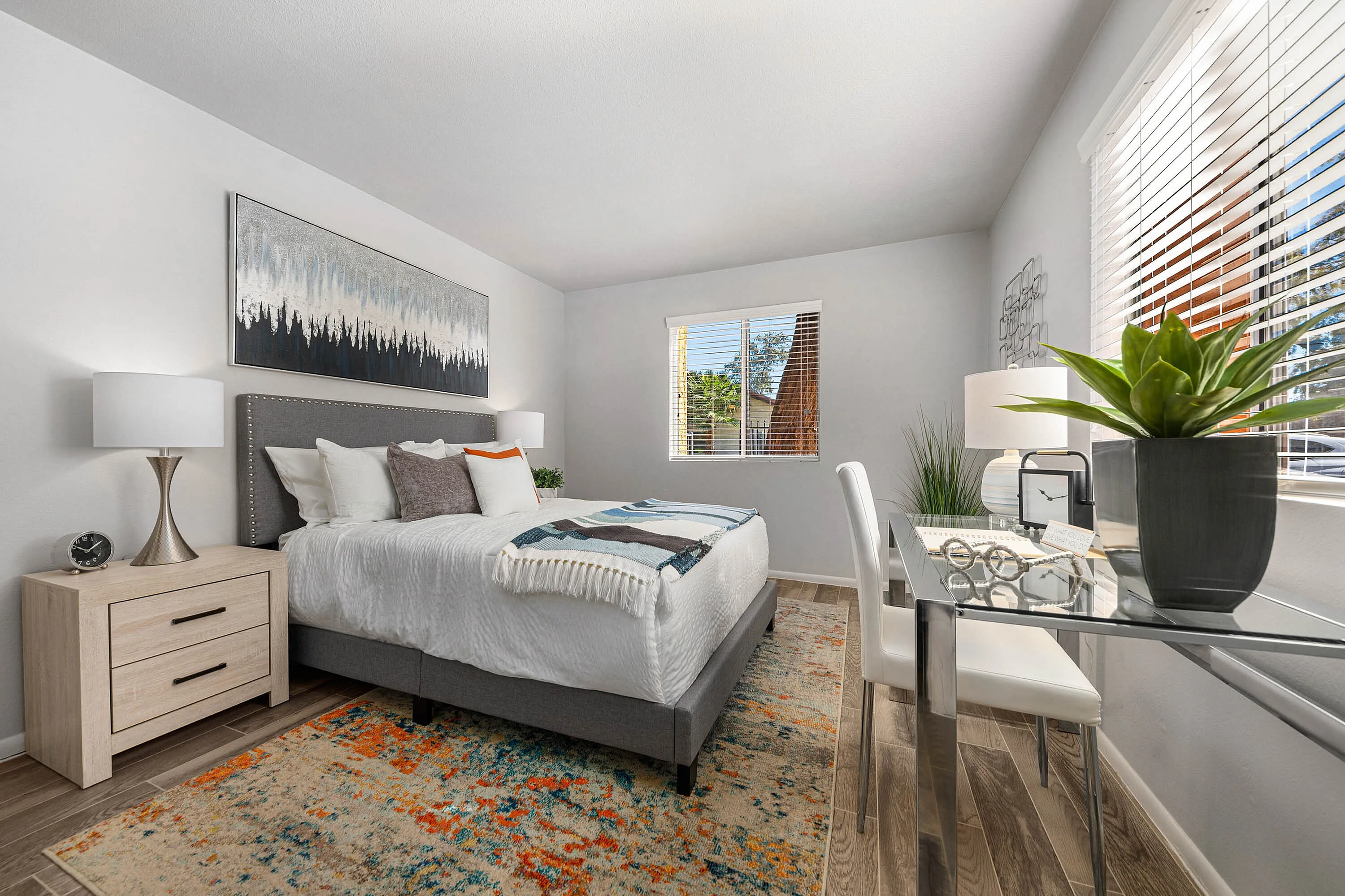 furnished bedroom with natural light