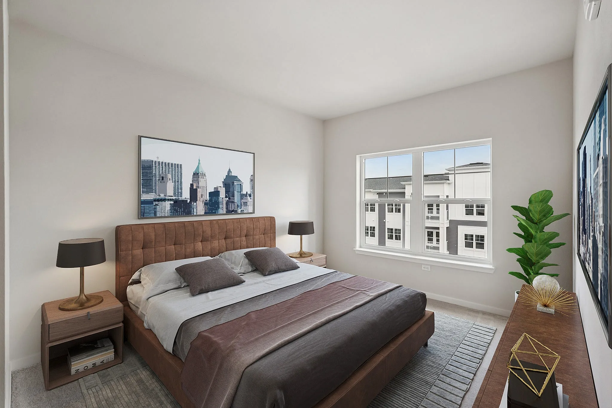 Virtually staged bedroom