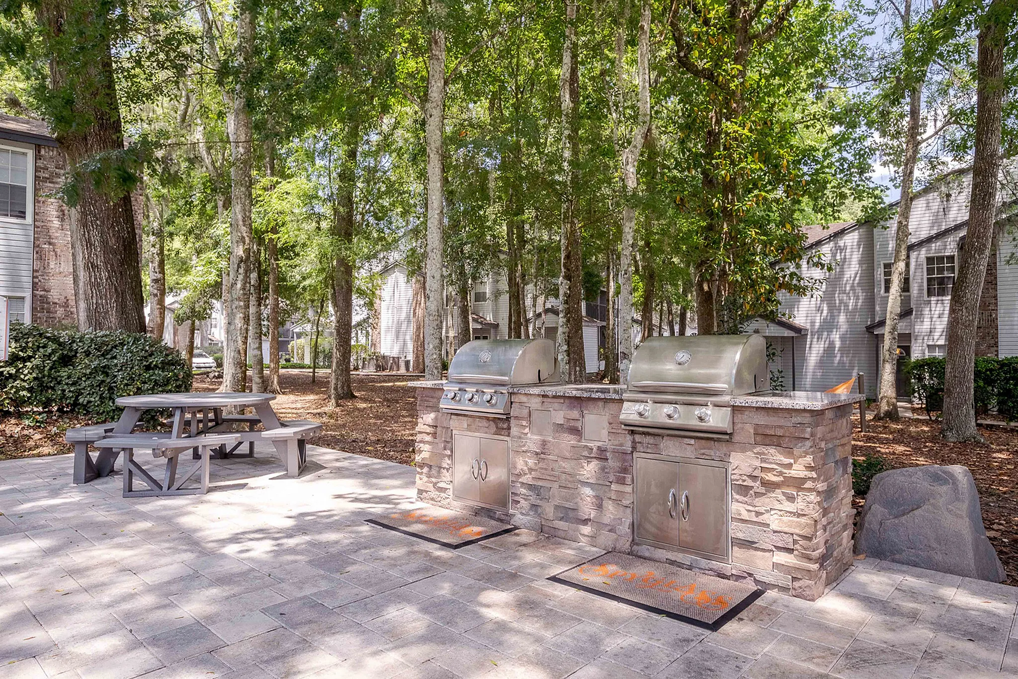 firepit with grilling station