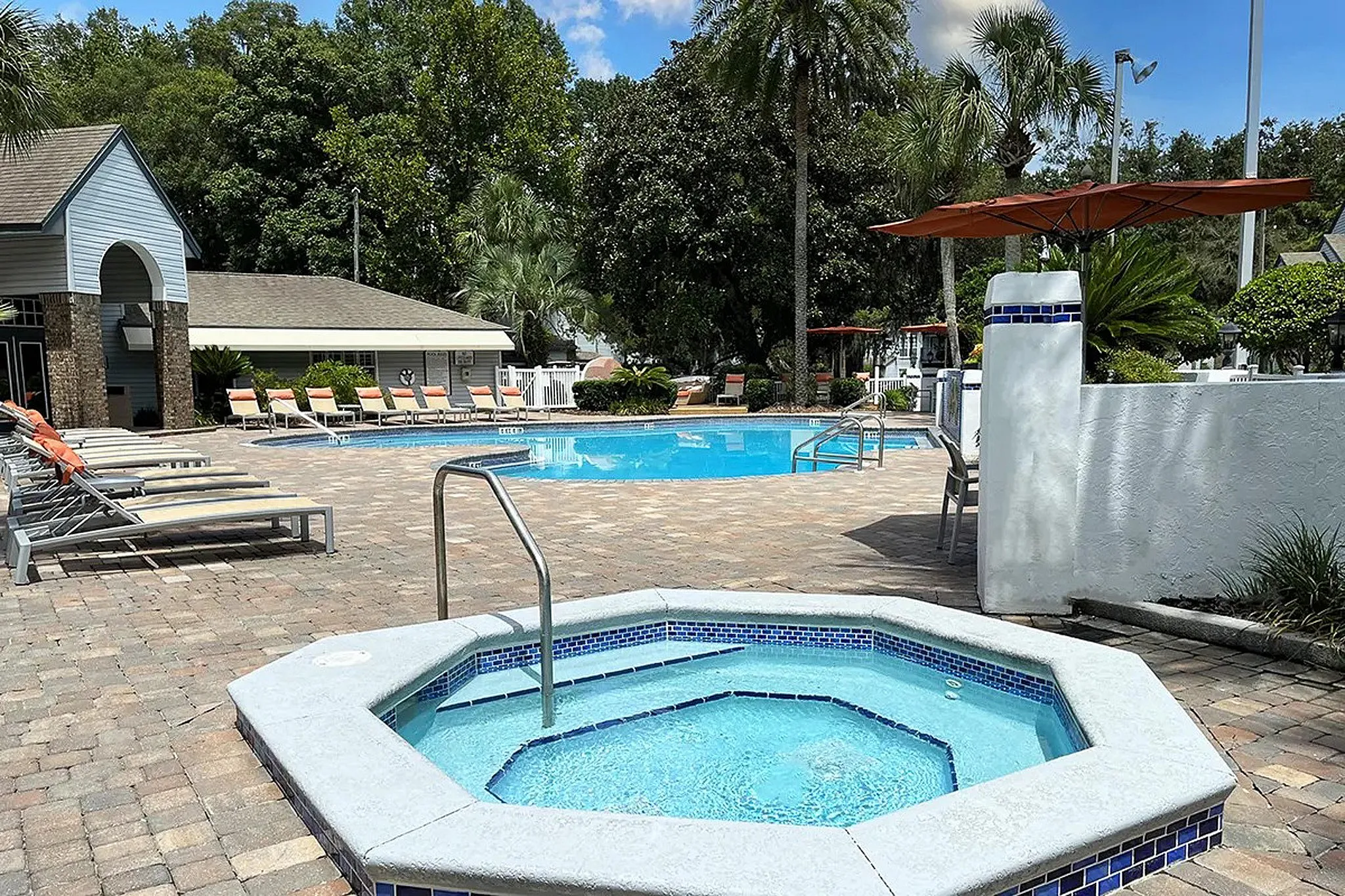 hot tub in pool area