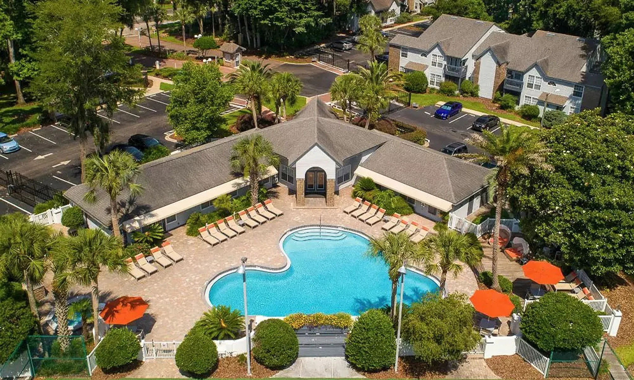aerial view of pool