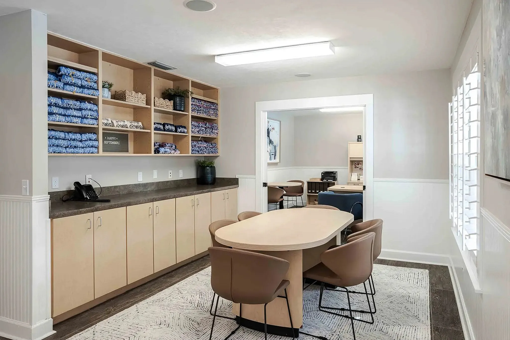 onsite business center with coffee station