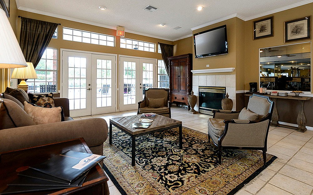 Clubroom with seating and TVs