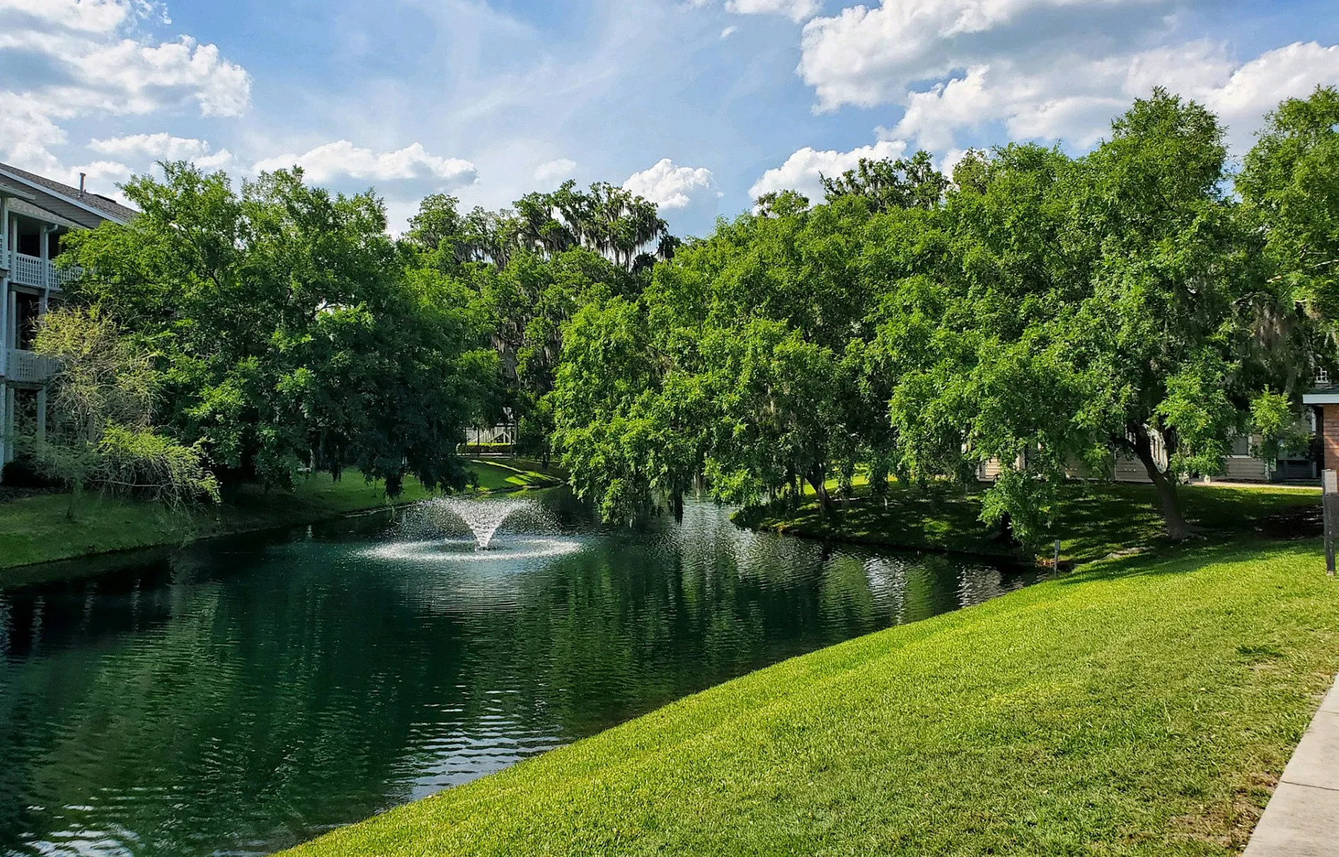 Onsite pond with fountain