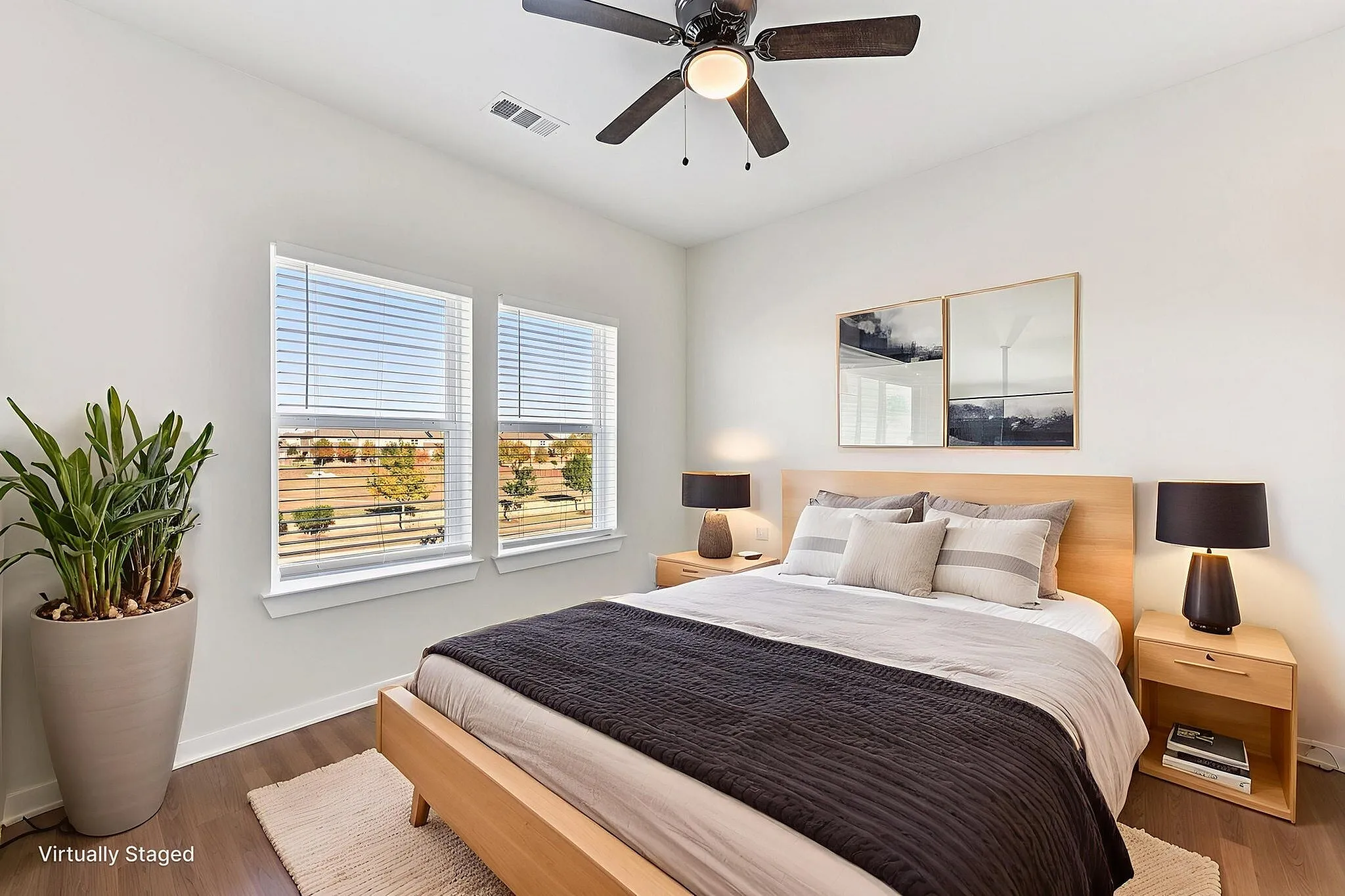 Virtually staged bedroom