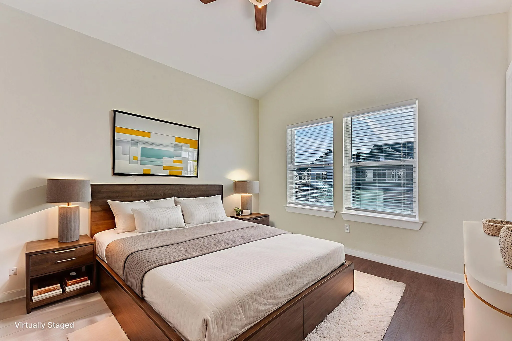 Virtually staged bedroom