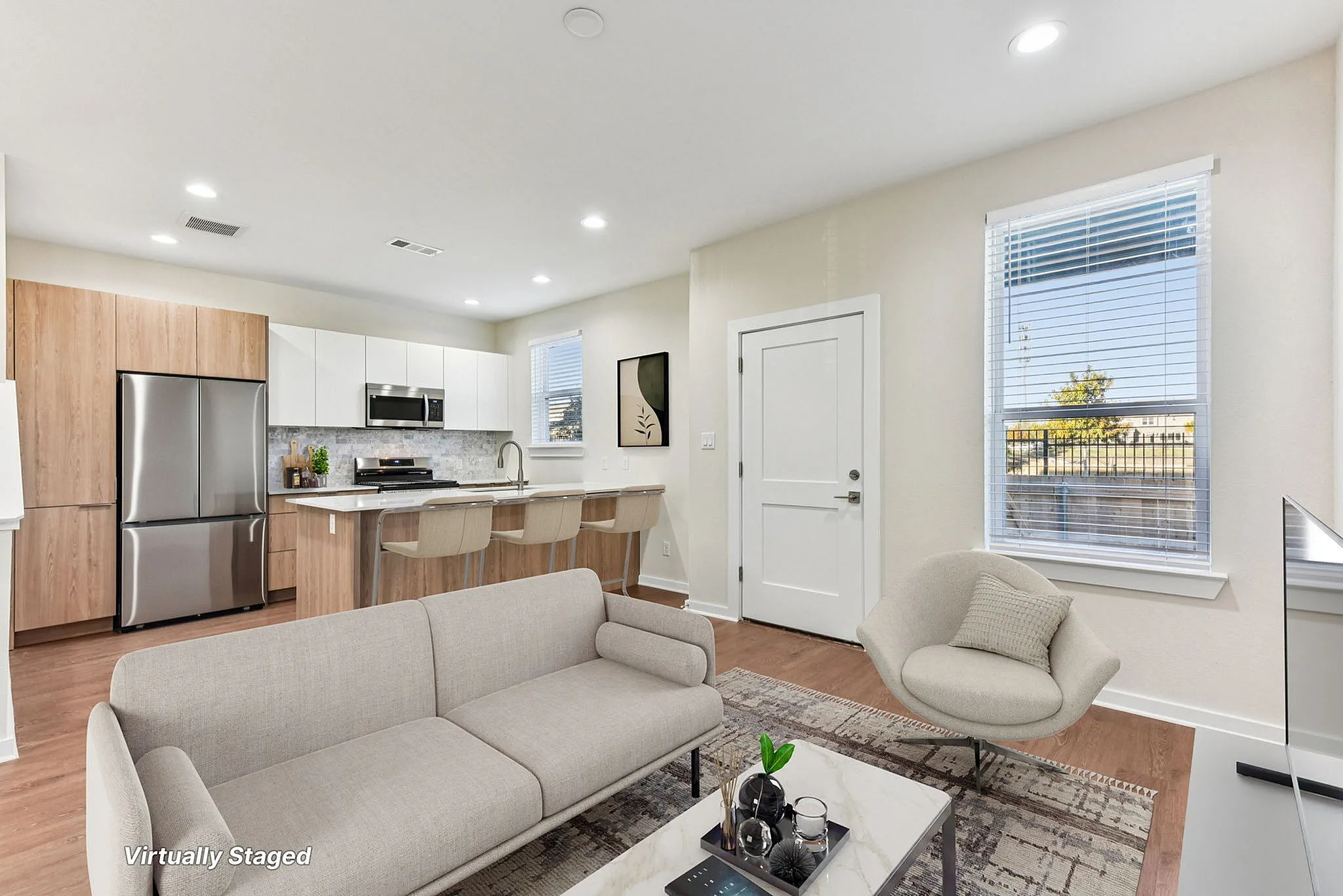 virtually staged living room