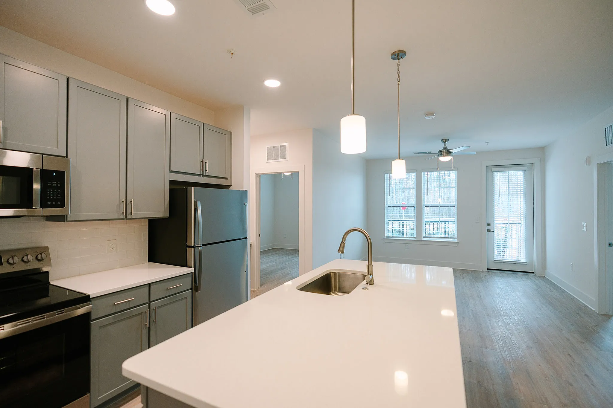 large kitchen island with open floorplan