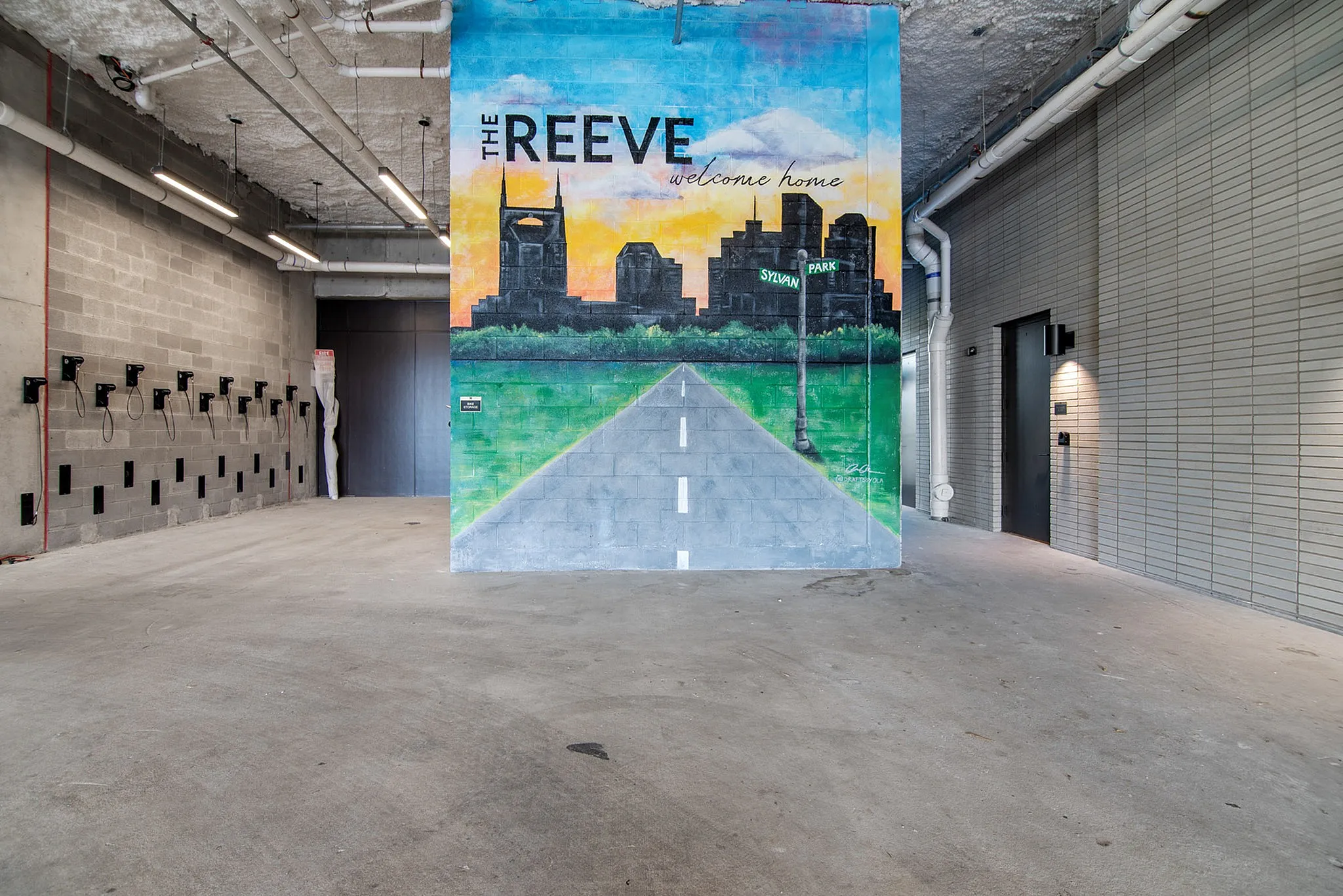 mural in parking garage