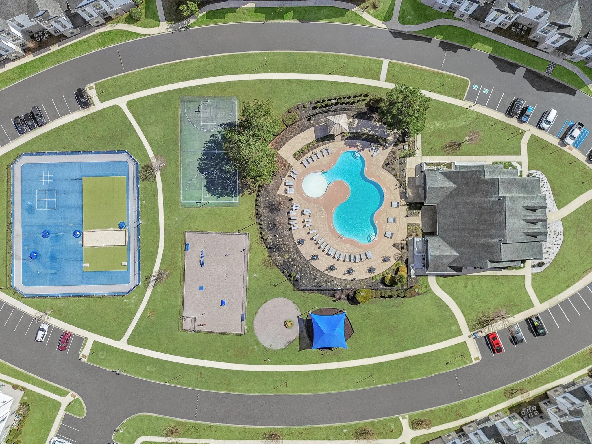 Drone picture of community amenities