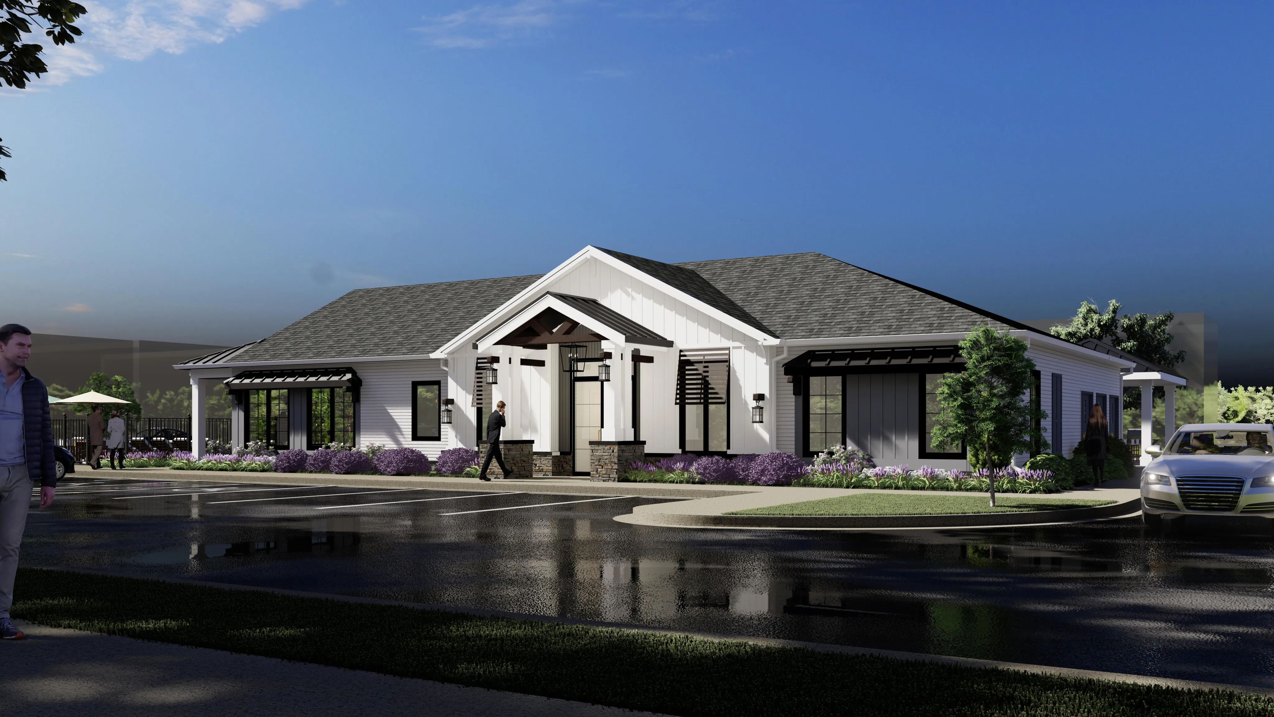 exterior rendering of leasing office